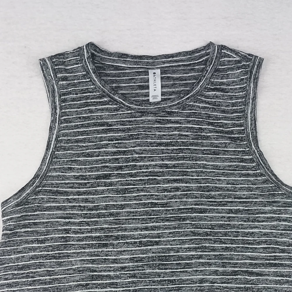 Athleta Woman's Breezy Tank In Heather Grey/ White Stripe Size Small
